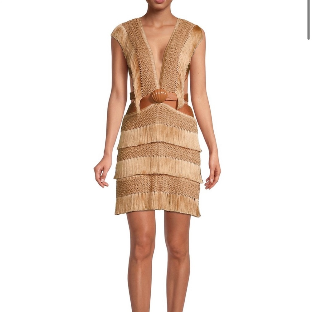 PATBO fringe mini dress